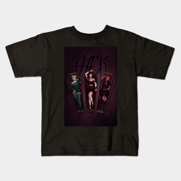 Bad Dreams, Sisters Kids T-Shirt by terasart